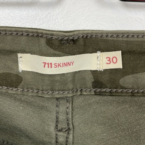 Levi's 711 Womens 30 Jeans Camo Green 5 Pocket Skinny Ankle Leg Casual Pants - Picture 11 of 12